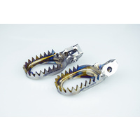 KTM HUSQVARNA BETA SHERCO HUSABERG TITANIUM FOOTPEGS ANTI-MUD SCAR RACING