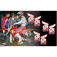 1988 CR 125 250 500 TEAM HONDA HRC SHROUD DECALS THROTTLE JOCKEY TJ88TH