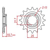 SPROCKET FRONT MTX 1535 15T #525