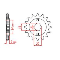 SPROCKET FRONT MTX 1554 14T #520