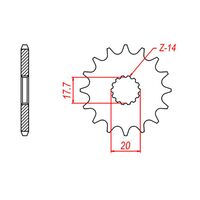 SPROCKET FRONT MTX 558 14T #428