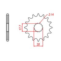 SPROCKET FRONT MTX 558 15T #428