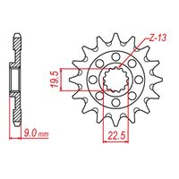 SPROCKET FRONT MTX 1442 13T #520 use 10B-442-13 only