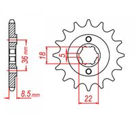 SPROCKET FRONT MTX 1553 15T #520