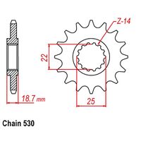 SPROCKET FRONT MTX 52900 15T #530