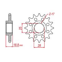 SPROCKET FRONT MTX 705 16T #520 conversion