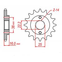 SPROCKET FRONT MTX 736 14T #520