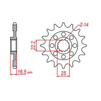 SPROCKET FRONT MTX 741 14T #525