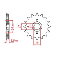 SPROCKET FRONT MTX 287 14T #520