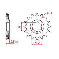 SPROCKET FRONT MTX 1907 14T #428