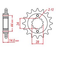 SPROCKET FRONT MTX 1372 17T #525