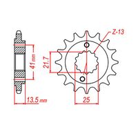 SPROCKET FRONT MTX 296 15T #525