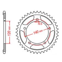 SPROCKET REAR MTX 1792 47T #525