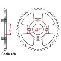 SPROCKET REAR MTX 999 42T #428