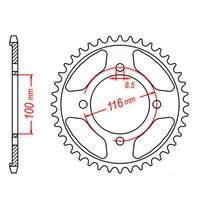 SPROCKET REAR MTX 462 50T #428