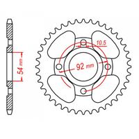 SPROCKET REAR MTX 835 44T #428 - INDENT