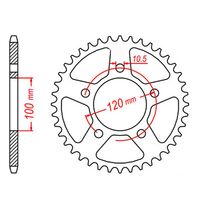 SPROCKET REAR MTX 703 44T #520