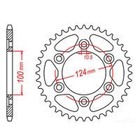 SPROCKET REAR MTX 745 38T #525