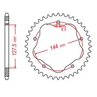 SPROCKET REAR MTX 751 36T #520