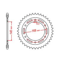 SPROCKET REAR MTX 003 42T #525 10.5mm bolt holes