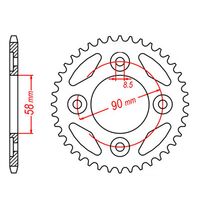 SPROCKET REAR MTX 212 34T #420