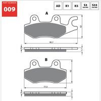 BRAKE PADS GOLDFREN GF009 - GP5 - INDENT