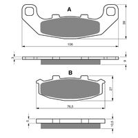 BRAKE PADS GOLDFREN SINTERED SPORTS GF044 - S3 ( PH60 )