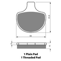 BRAKE PADS GOLDFREN SINTERED SPORTS GF057 - S3 ( PH74 )