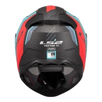 LS2 FF811 Vector II Carbon Grid Helmet - Red / Cyan (L)L