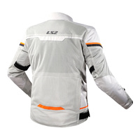 LS2 Riva Men's Jacket - Light Grey / Hi-Vis Orange (L)L