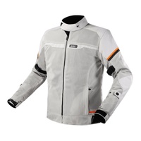 LS2 Riva Men's Jacket - Light Grey / Hi-Vis Orange (M)M