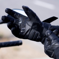 LS2 Octane Men's Waterproof Leather Gloves - Black (S)S