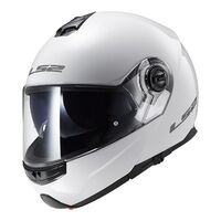 LS2 FF325 STROBE GLOSS WHT XS FLIP FRONT
