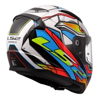 LS2 FF353 Rapid II Xdron Helmet - White / Hi-Vis Orange / Blue (2XL)2XL
