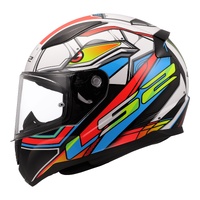 LS2 FF353 Rapid II Xdron Helmet - White / Hi-Vis Orange / Blue (L)L