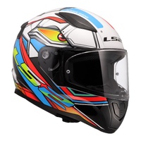 LS2 FF353 Rapid II Xdron Helmet - White / Hi-Vis Orange / Blue (M)M