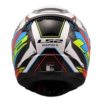 LS2 FF353 Rapid II Xdron Helmet - White / Hi-Vis Orange / Blue (S)S