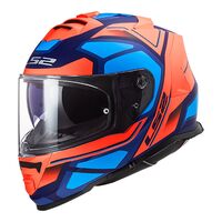 LS2 FF800 STORM FASTER MAT FLUO ORG/BLU LGE