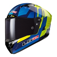 LS2 FF805C Thunder Carbon Helmet - Gas Blue / Hi-Viz Yellow (L) 06L