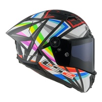 LS2 FF805 Thunder Carbon GP Aero Flash Helmet (L) - BlackL