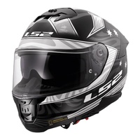 LS2 FF808 Stream II Galdam Helmet - Black / White (XL)XL