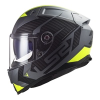 LS2 FF811 Vector II (3XL) Splitter - Matte Titanium / Hi-Vis Yellow 063XL