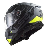 LS2 FF811 Vector II (M) Splitter - Matte Titanium / Hi-Vis Yellow 06M