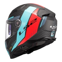 LS2 FF811 Vector II Carbon Grid Helmet - Red / Cyan (M)M