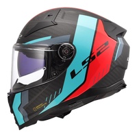 LS2 FF811 Vector II Carbon Grid Helmet - Red / Cyan (S)S