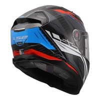 LS2 FF811 Vector II Carbon Savage Helmet - White / Blue / Red (M)M