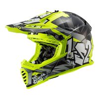 LS2 MX437J FAST MINI EVO CRUSHER BLK/GRY/HI-VIS YEL YM