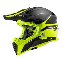 LS2 MX437 FAST EVO ROAR MAT BLK/HI-VIS YEL XS
