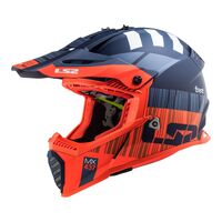 LS2 MX437 FAST EVO XCODE MAT BLU/ORG SML