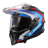 LS2 MX701C Explorer Carbon Frontier II Helmet - White / Blue / Red (2XL)2XL